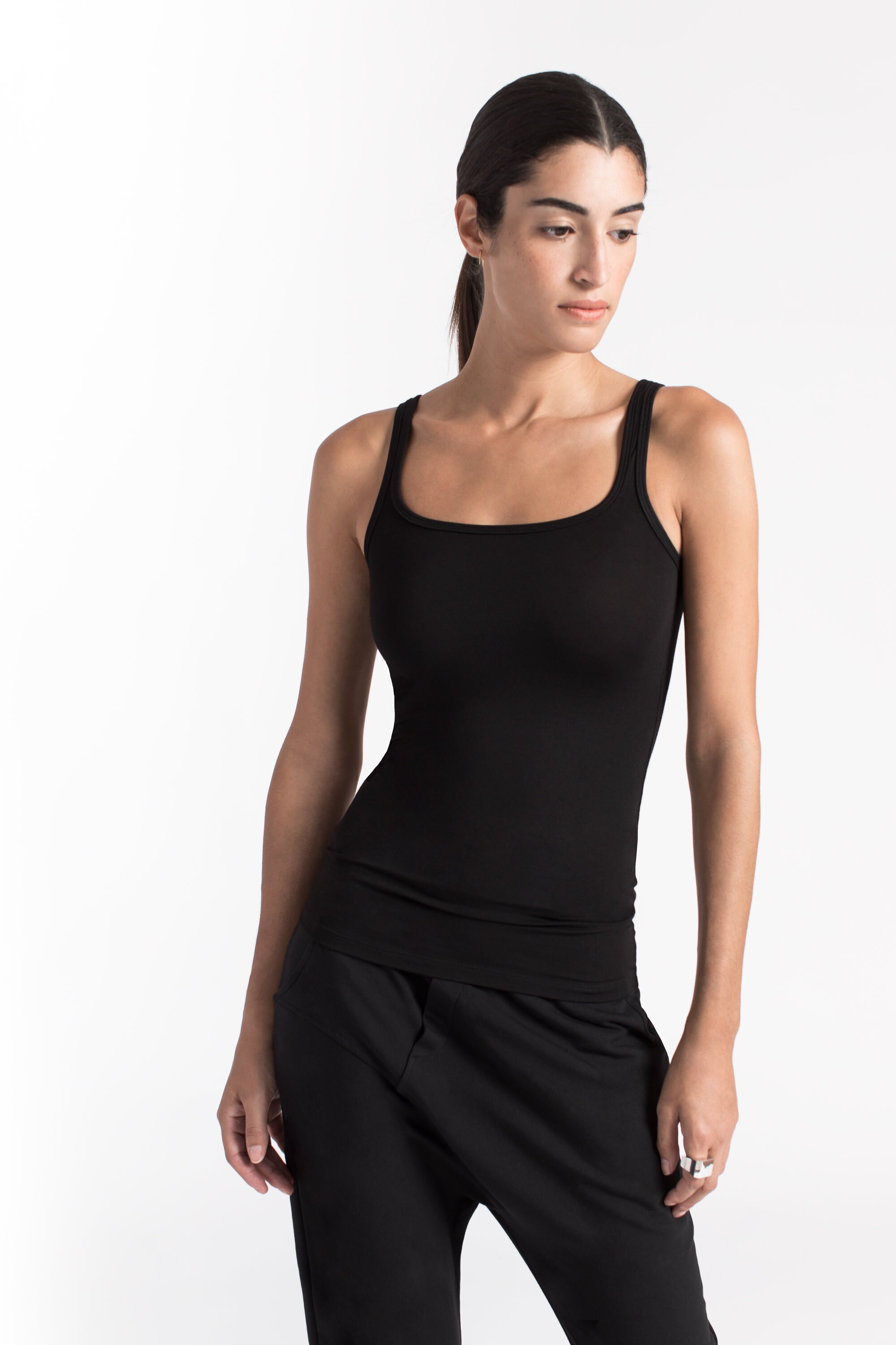 Fitted Top Black Tank Tank Top Women Tank Top Women's | Etsy