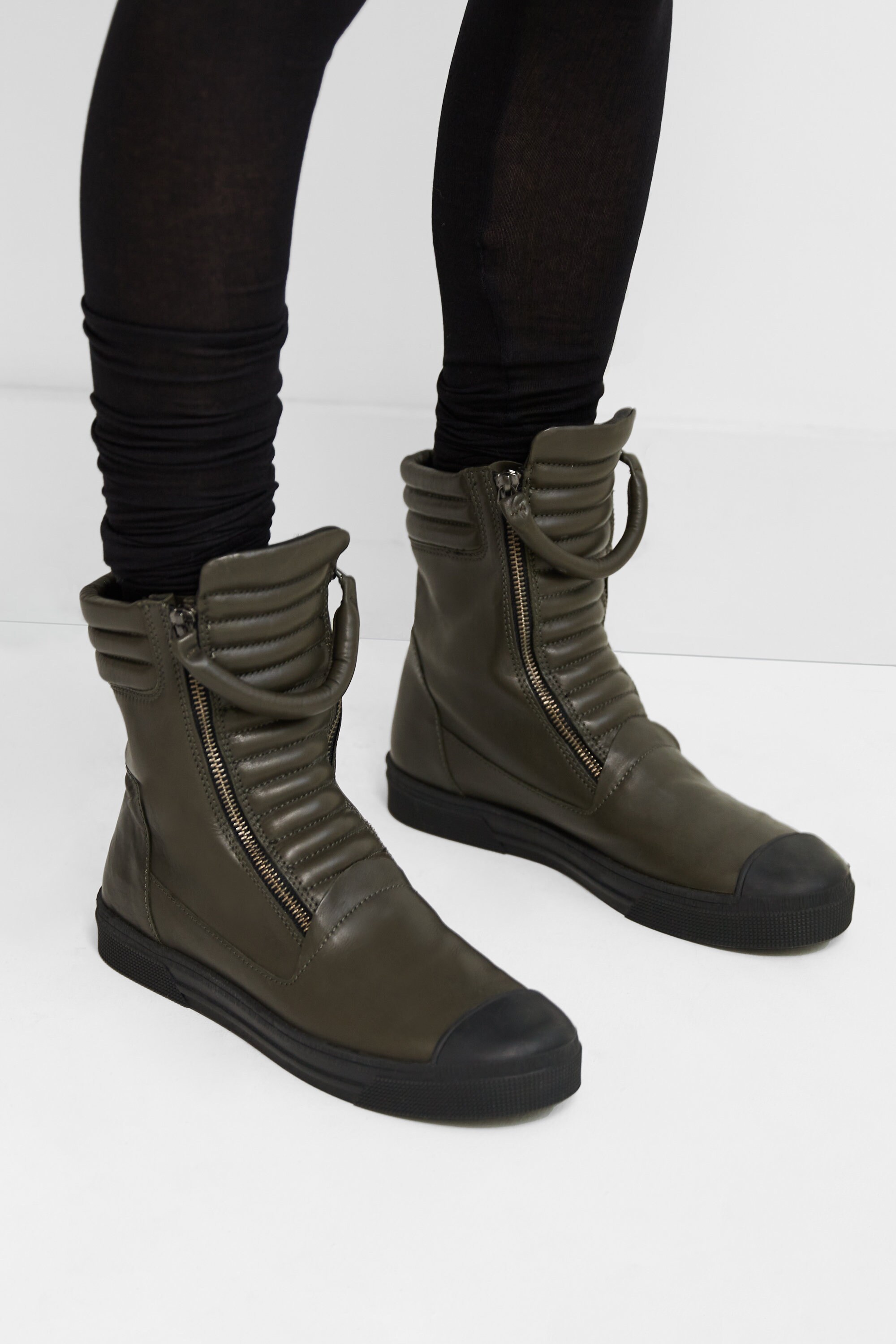 black sneaker booties