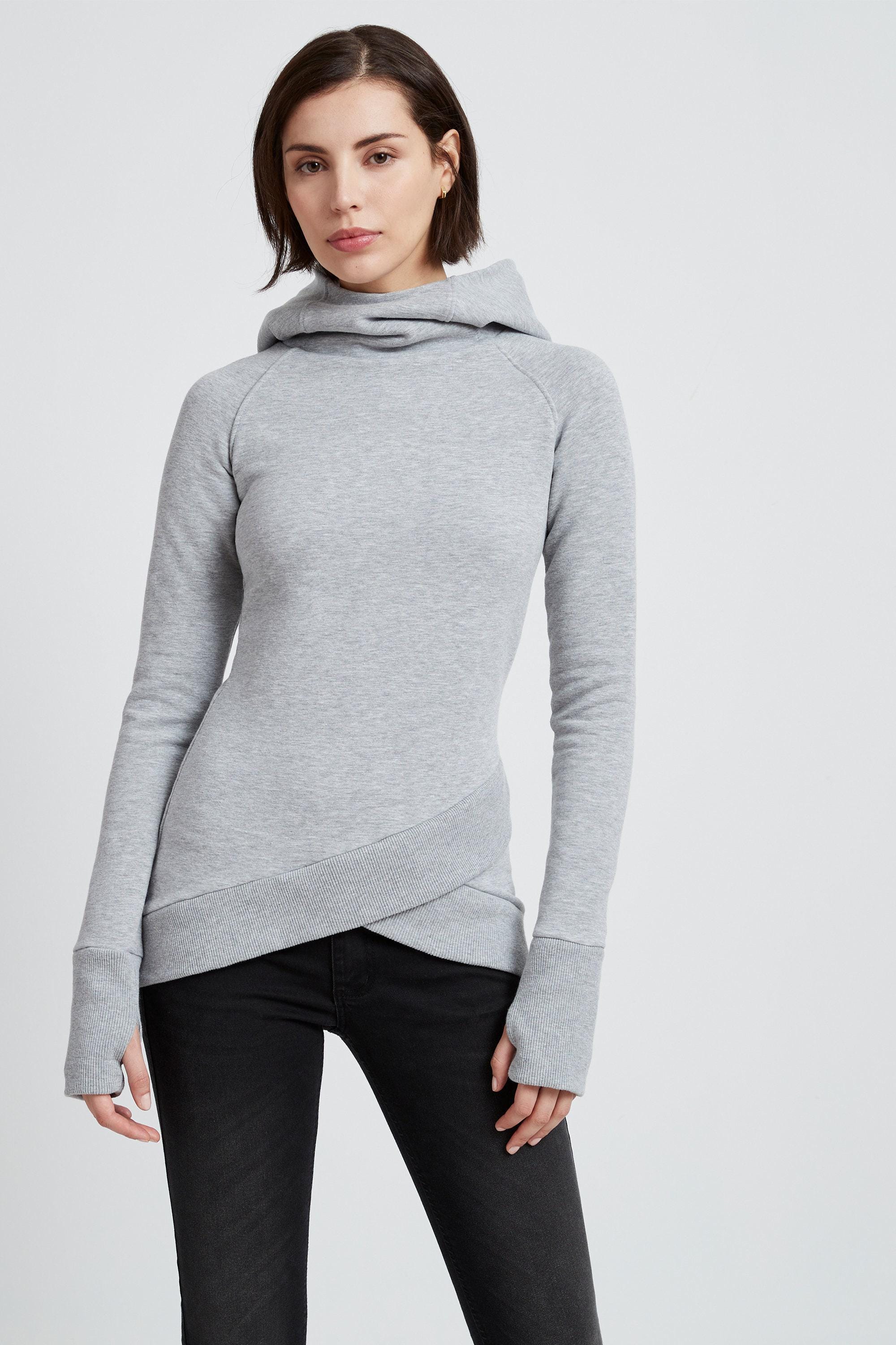 Layered Hem Hoodie, Hooded Sweatshirt, Sweatshirt With Extra