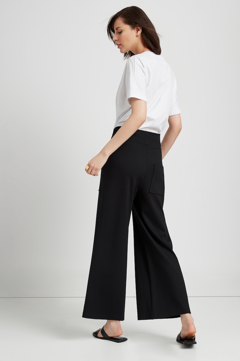 Black Wide-Leg Pants, Casual Pants, Black Trousers, Pull-On Pants, Flowy Pants, Workleisure, Elegant Pants, Nylah Pants, Marcella MP1194 image 4