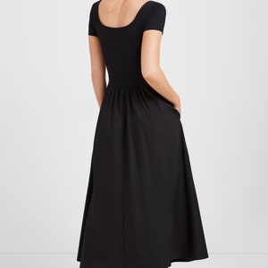 Black Casual Dress, Short Sleeve Dress, Dress with Full Skirt, Black Dress for Day, Sun Dress, Sierra Dress, Marcella MD1967 image 4