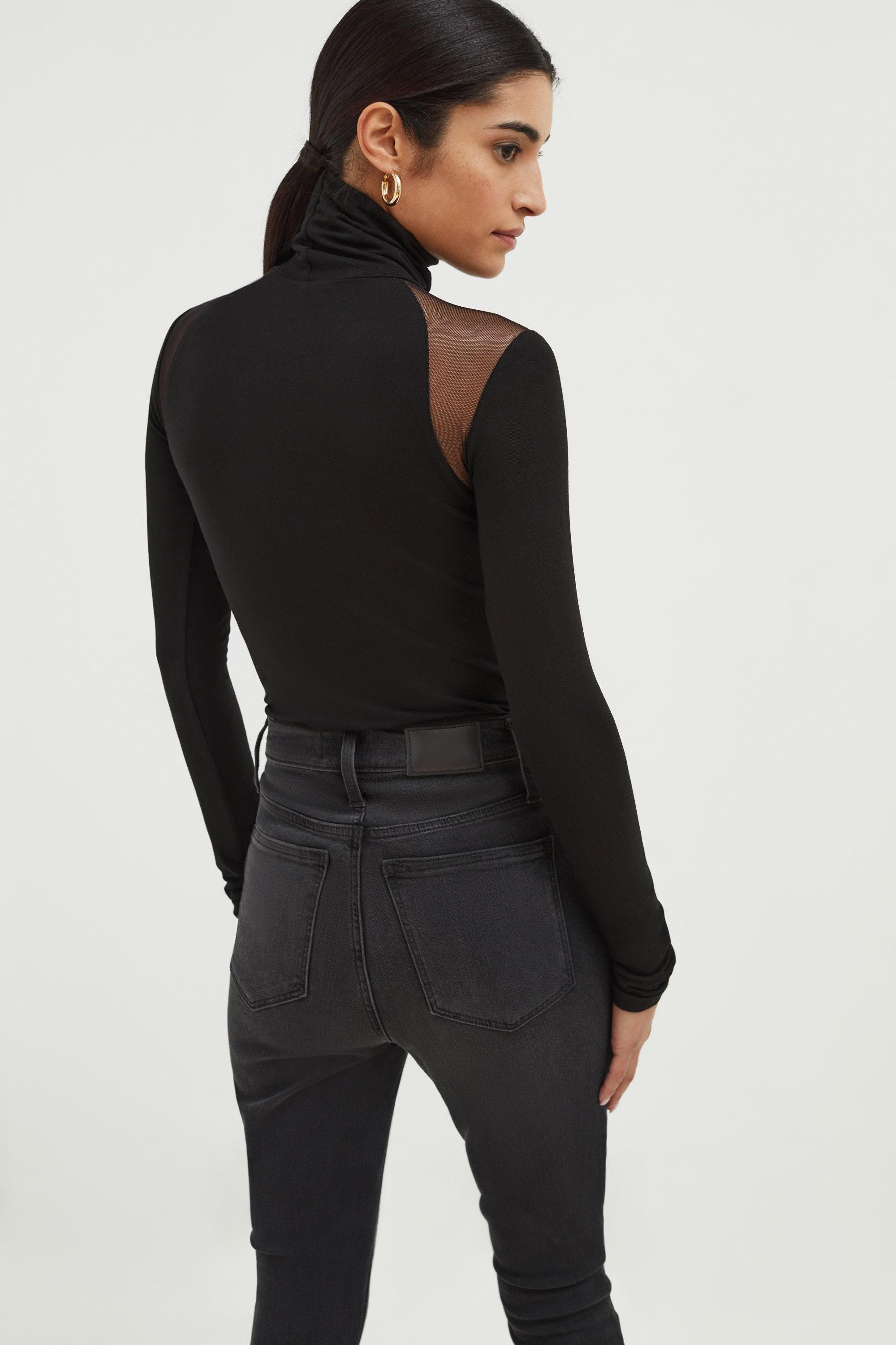 驚きの安さ Long Sleeve Top, Mesh Cutout Shirt, Cocktail Top, Dressy トップス