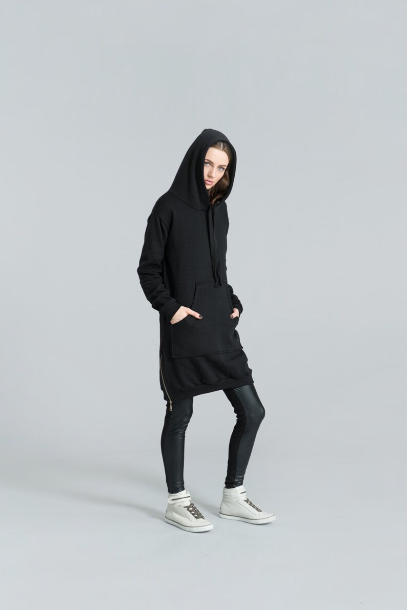 black dress with hoodie