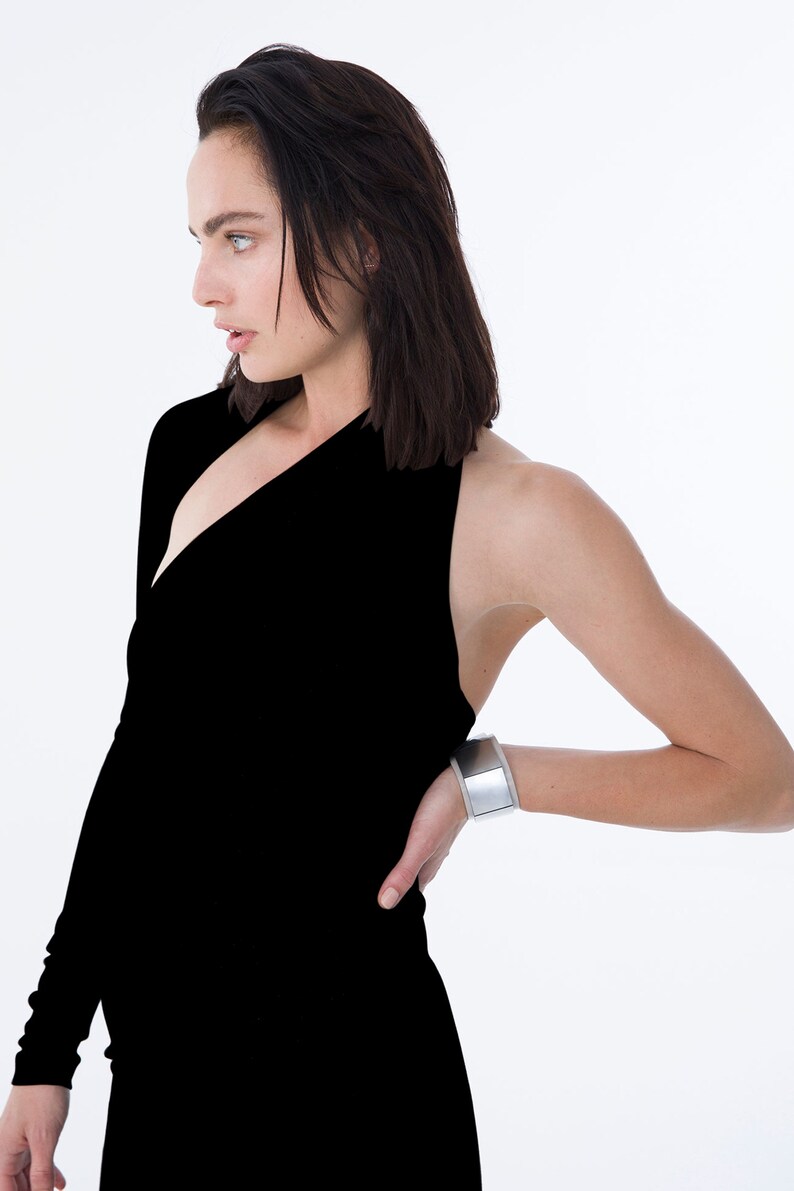 Cocktail Dress Marcellamoda Midi Length Dress MD0003 Unique Party Dress Mila Dress One Shoulder Dress Party Dress