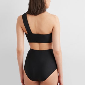 Black Convertible Swim Top, Two-Piece Bathing Suit Top, Strapless Bandeau Swimsuit, Asymmetric Bikini Top, Molly Swim Top, Marcella MU2055 image 3