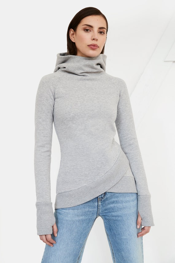 Fitted Hoodie, Sweatshirt With Extra Long Sleeves Fitted Hoodie, Sweatshirt With Extra Long Sleeves