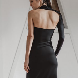 One Shoulder Gown, Backless Dress, One Sleeve Dress, Event Gown, Floor Length Dress, Manhattan One Shoulder Gown, Marcella MD0141 image 3