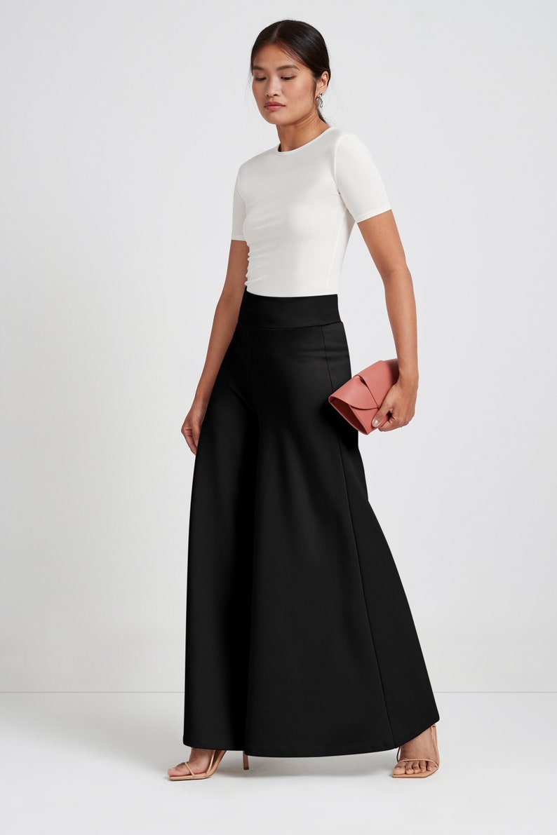 Sleek Wide-Leg Pants, Casual Pants, Relaxed Fit Trousers, Loose Pants, Elegant Pants, Bell Bottom Pants, Georgia Pant, Marcella MP1303 image 1