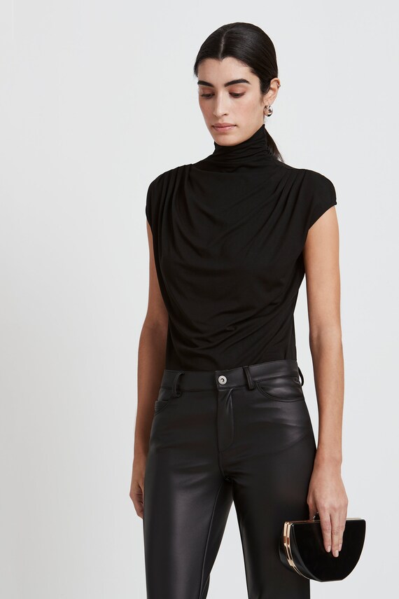 Summer mock shop neck tops