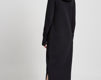 Maxi Sweatshirt Dress, Long Hoodie Sweatshirt Dress, Hooded Dress With  Pockets, Zip Dress, Long Sleeve -  Denmark