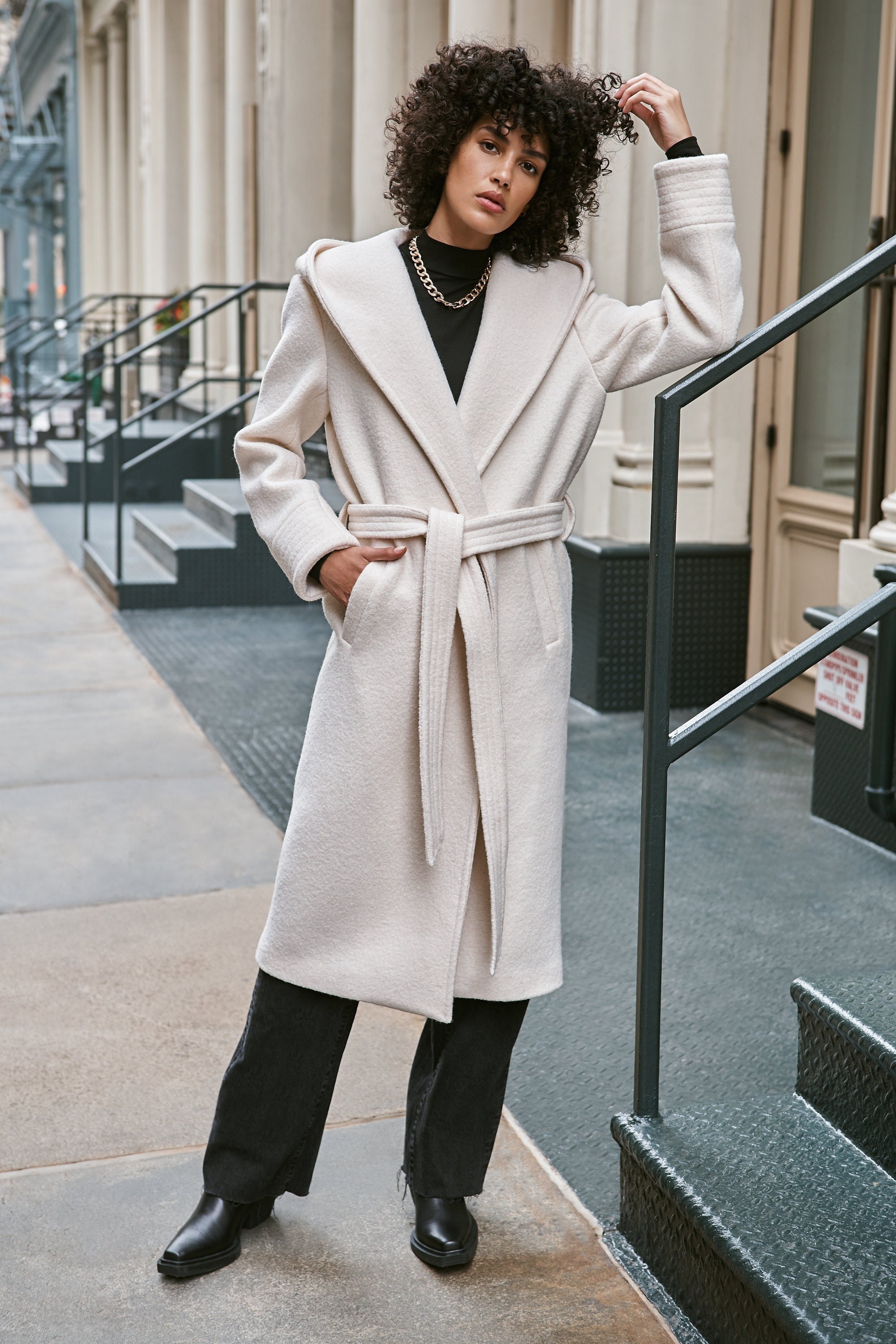 Hooded Oversized Belted Trench Coat