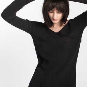 FINAL SALE V-Neck Sweater, Knitted Long Sleeve Blouse, Women's Casual Pullover, V Neck Long Sleeve Top, Nicole Sweater, Marcella MB1392 image 3