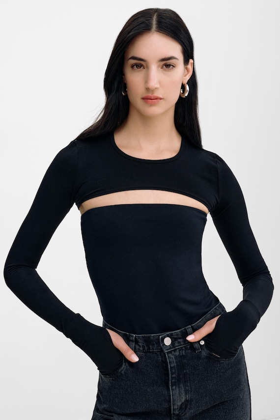 トップス MUKASA Volume sleeve bolero 816CqK4DxAL._SY350_QL65_.jpg