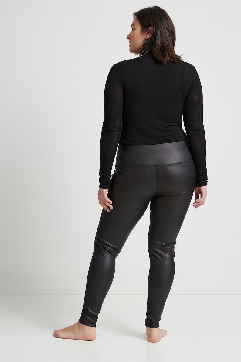 Faux Leather Leggings, Black Leggings, Eco Leather Leggings, High Waisted Leggings, Skinny Pants, Kaya Leggings, Marcella MP1431 image 4