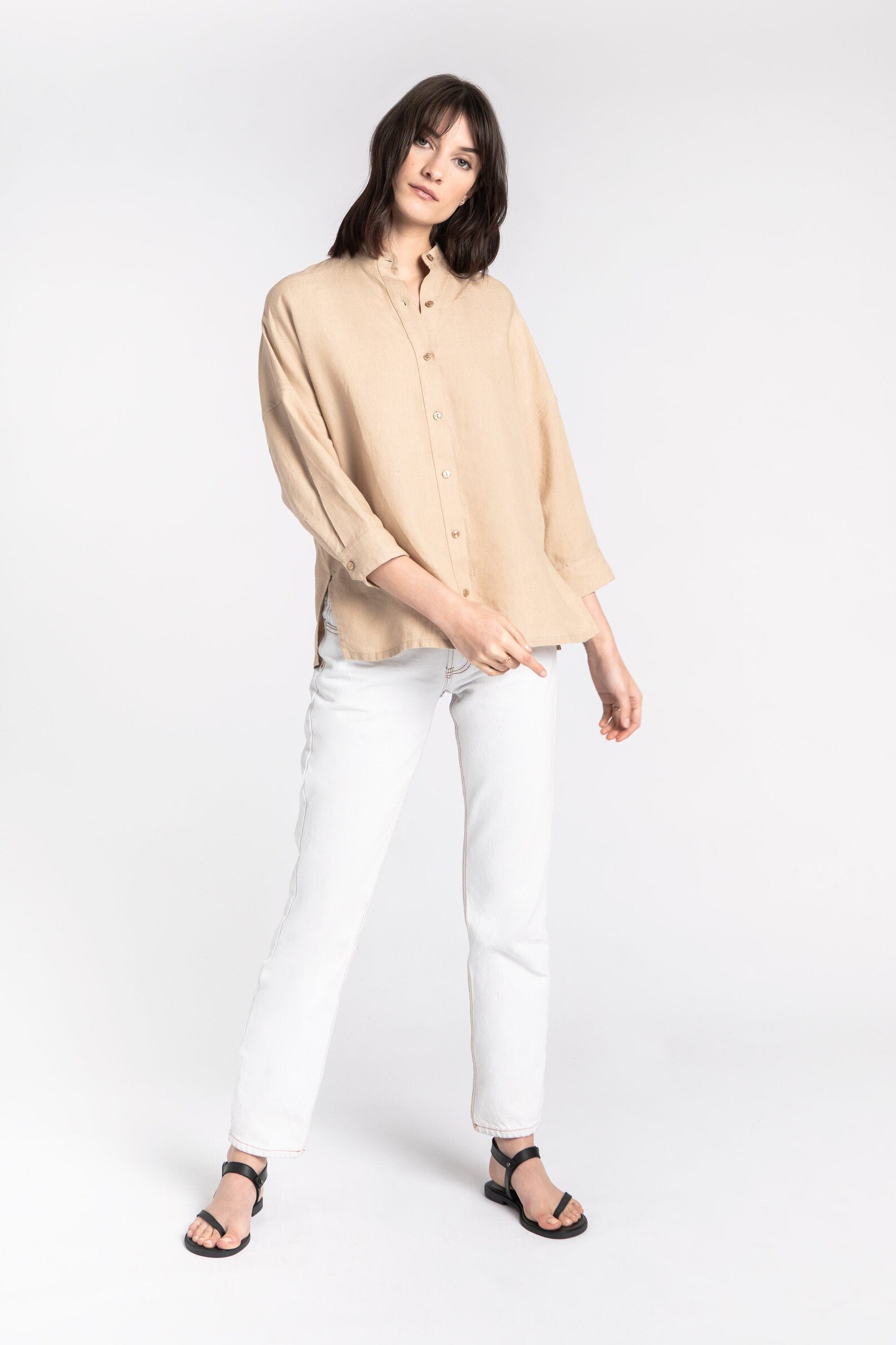 FINAL SALE Linen ButtonDown Shirt Women's Collared Etsy