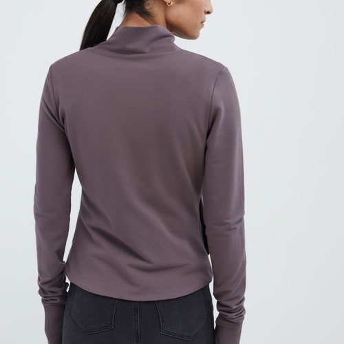 Zip Up Sweatshirt, Lightweight Sweatshirt, Asymmetric Light Jacket, Fitted Sweatshirt, Hoyt shops Sweatshirt Jacket, Marcella - MC1791