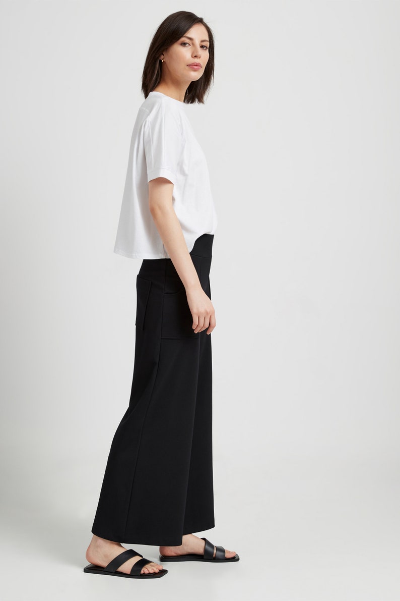 Black Wide-Leg Pants, Casual Pants, Black Trousers, Pull-On Pants, Flowy Pants, Workleisure, Elegant Pants, Nylah Pants, Marcella MP1194 image 3