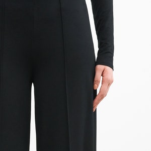 Black Wide Leg Pants, Stylish Casual Pants with Stretch, Sleek Trousers, Flared Leg Pants, Elegant Pants, Gina Pant, Marcella MP2136 image 2