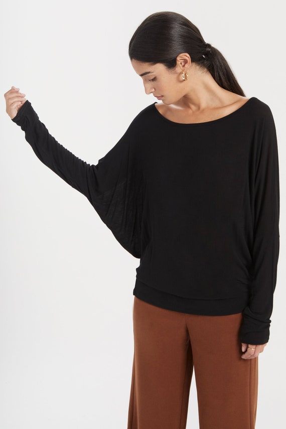 Dolman Sleeve Top Batwing Sleeve Blouse ...