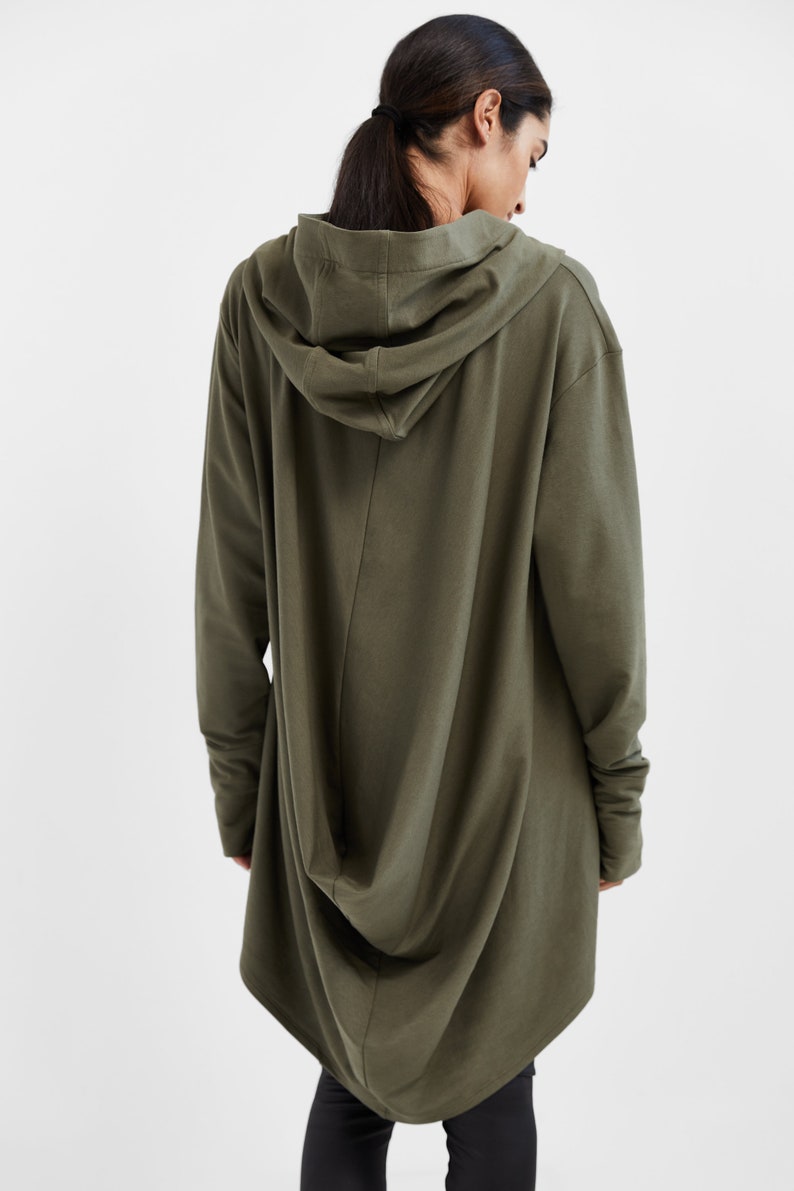 Oversized Hoodie Tunic, Asymmetrical Hem Sweatshirt, Comfortable Cowl Neck Top, Hooded Sweatshirt, Firenze Sweatshirt, Marcella MB1471 image 3