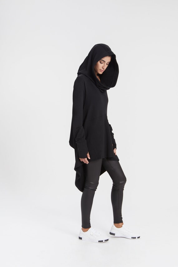 Oversized Sweatshirt, Cowl Neck Top, Hoodie Blouse, Asymmetrical Hem Top,  Loose Loungewear, Firenze Sweatshirt, Marcella MB1471 