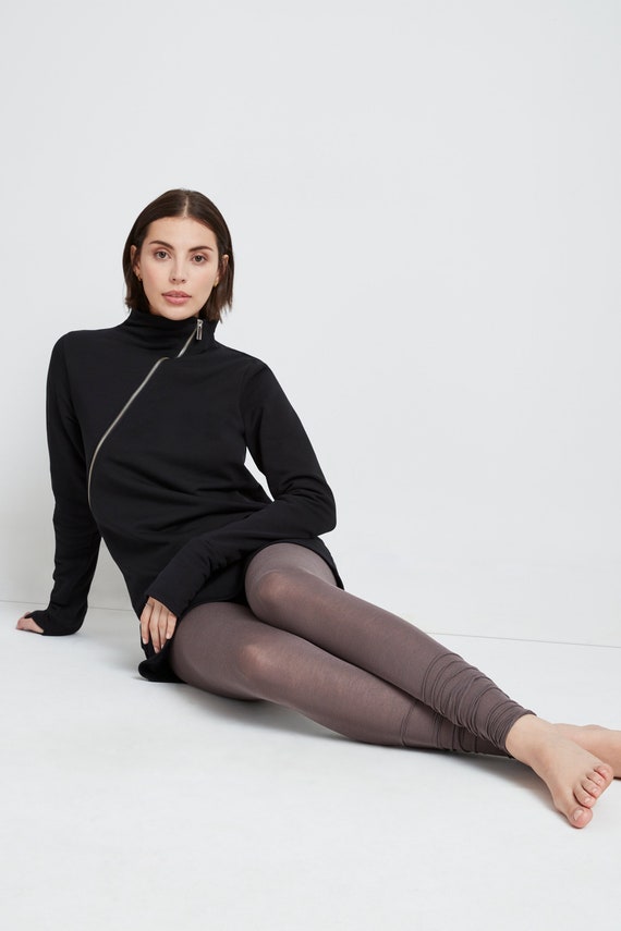 Buy Thermal Leggings Footless Tights - Black - NO SEAM online