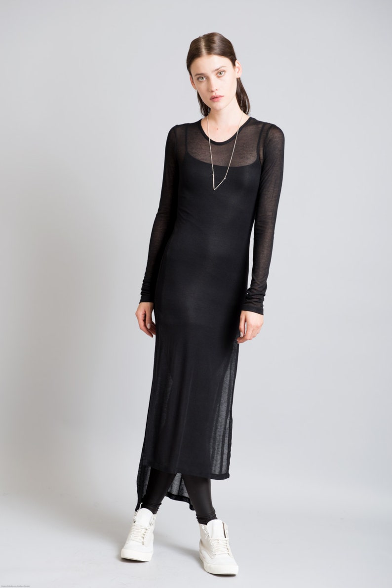 long sheer tunic shirt