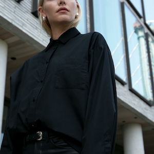 Oversized Button Up Shirt, Boyfriend Shirt, Collared Button Down Top, Balloon Sleeve Top, Workwear, Raphaela Shirt, Marcella MB1757 image 2