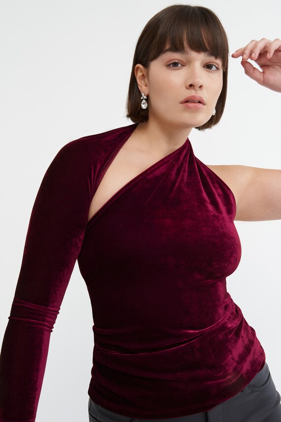 Velvet one cheap shoulder top