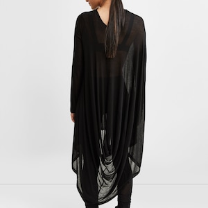 Long Draped Back Tunic Casual Asymmetric Long Top High Low image 5