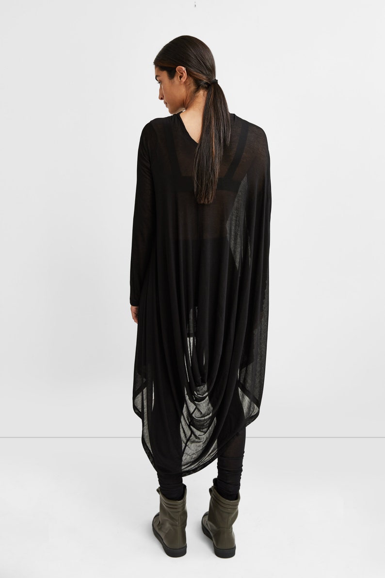 Long Draped Back Tunic, Casual Asymmetric Long Top, High Low Tunic, Short Front Long Back Tunic, Iris Tunic, Marcella MB0103 image 3