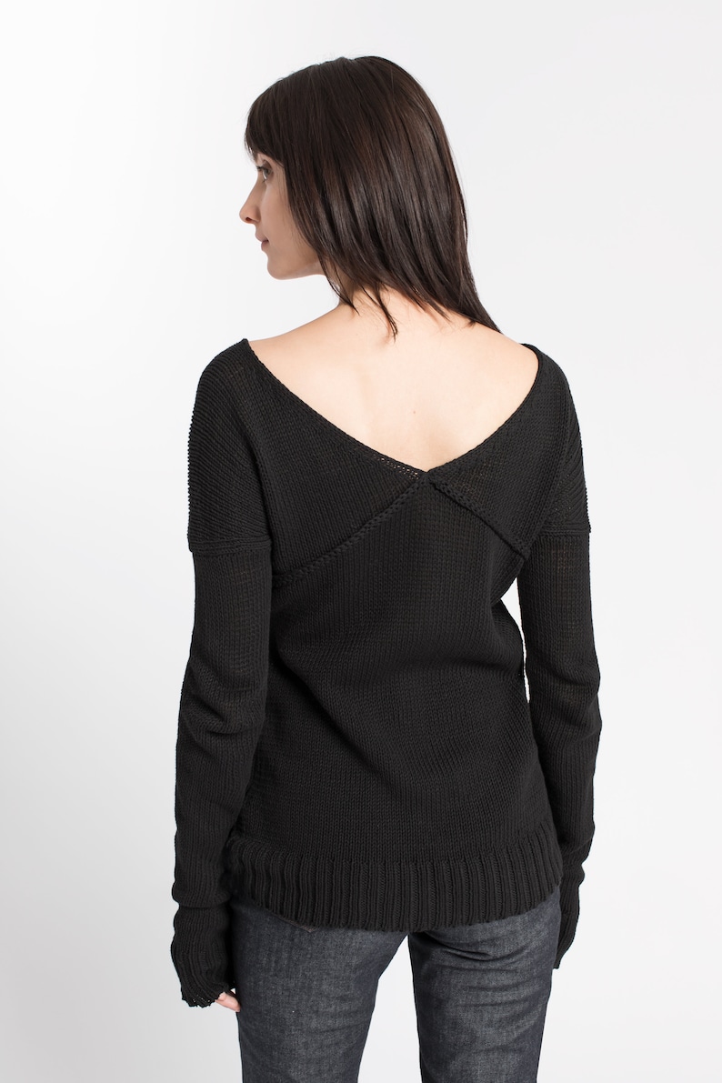 FINAL SALE V-Neck Sweater, Knitted Long Sleeve Blouse, Women's Casual Pullover, V Neck Long Sleeve Top, Nicole Sweater, Marcella MB1392 image 5