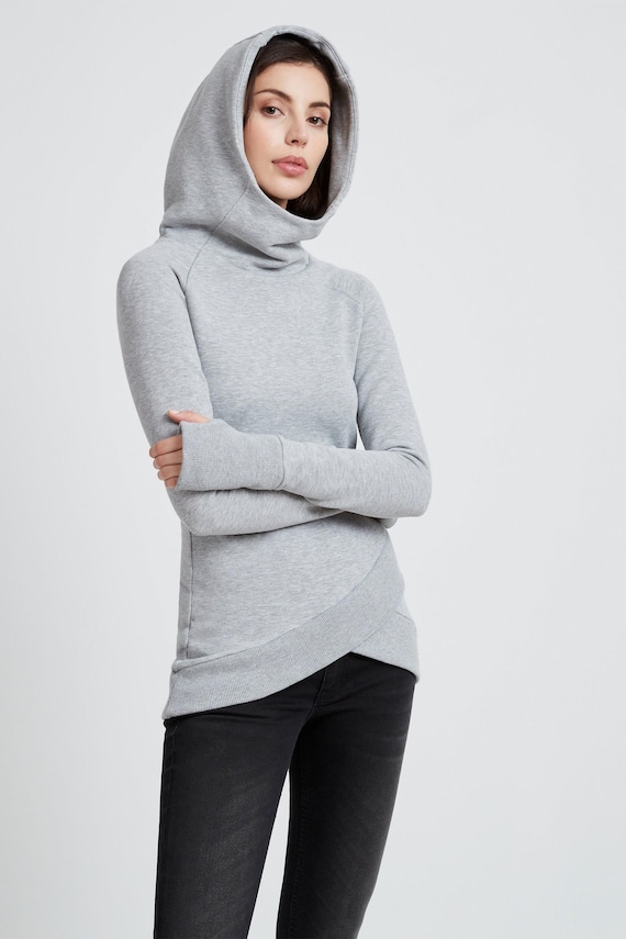 Fitted Hoodie, Sweatshirt With Extra Long Sleeves