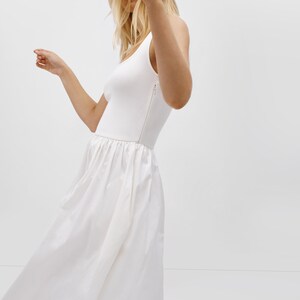 Off White Tank Dress, Sleeveless Dress, Dress with Full Skirt, Day Dress, Off White Sun Dress, Casual Dress, Clara Dress, Marcella MD1841 image 3