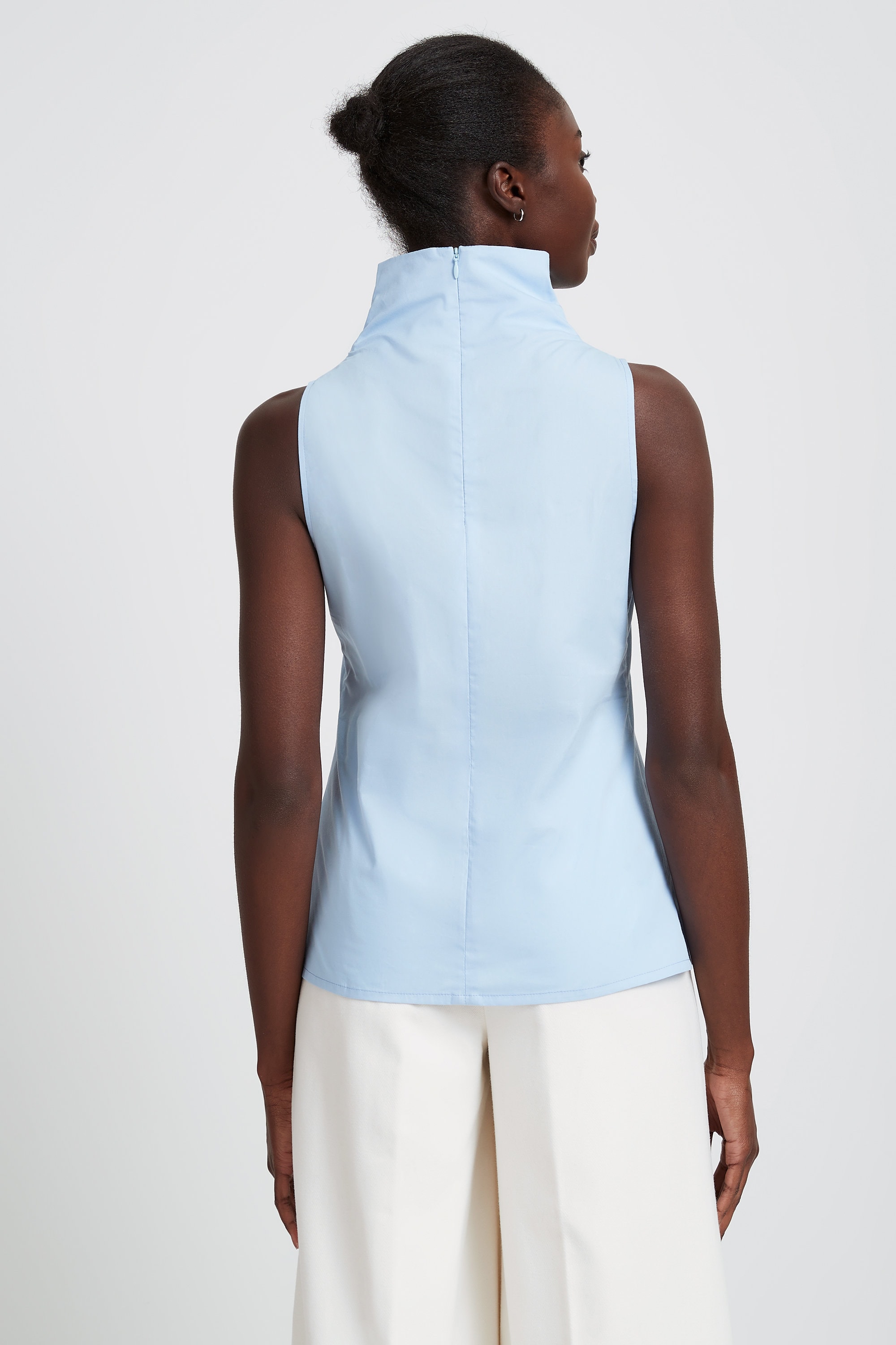 Sleeveless High Neck Blouse Mock Neck Sleeveless Top Draped - Etsy