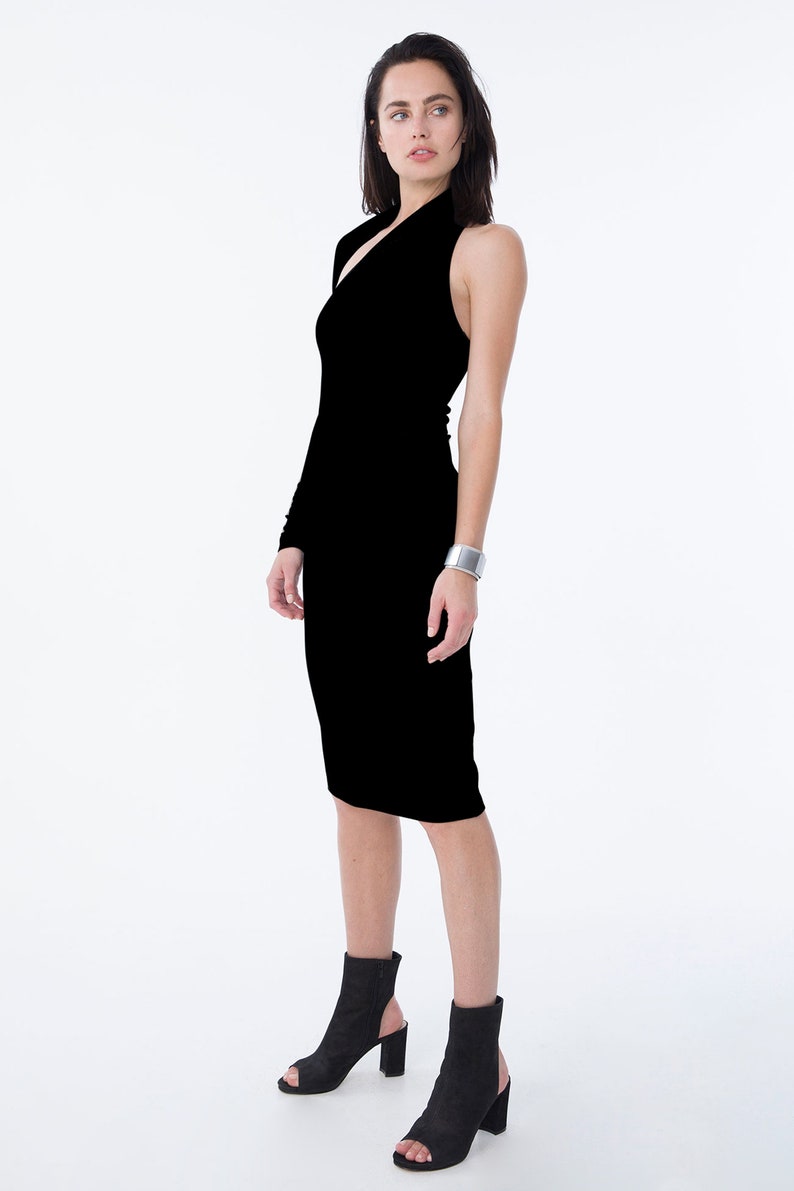 Cocktail Dress Marcellamoda Midi Length Dress MD0003 Unique Party Dress Mila Dress One Shoulder Dress Party Dress