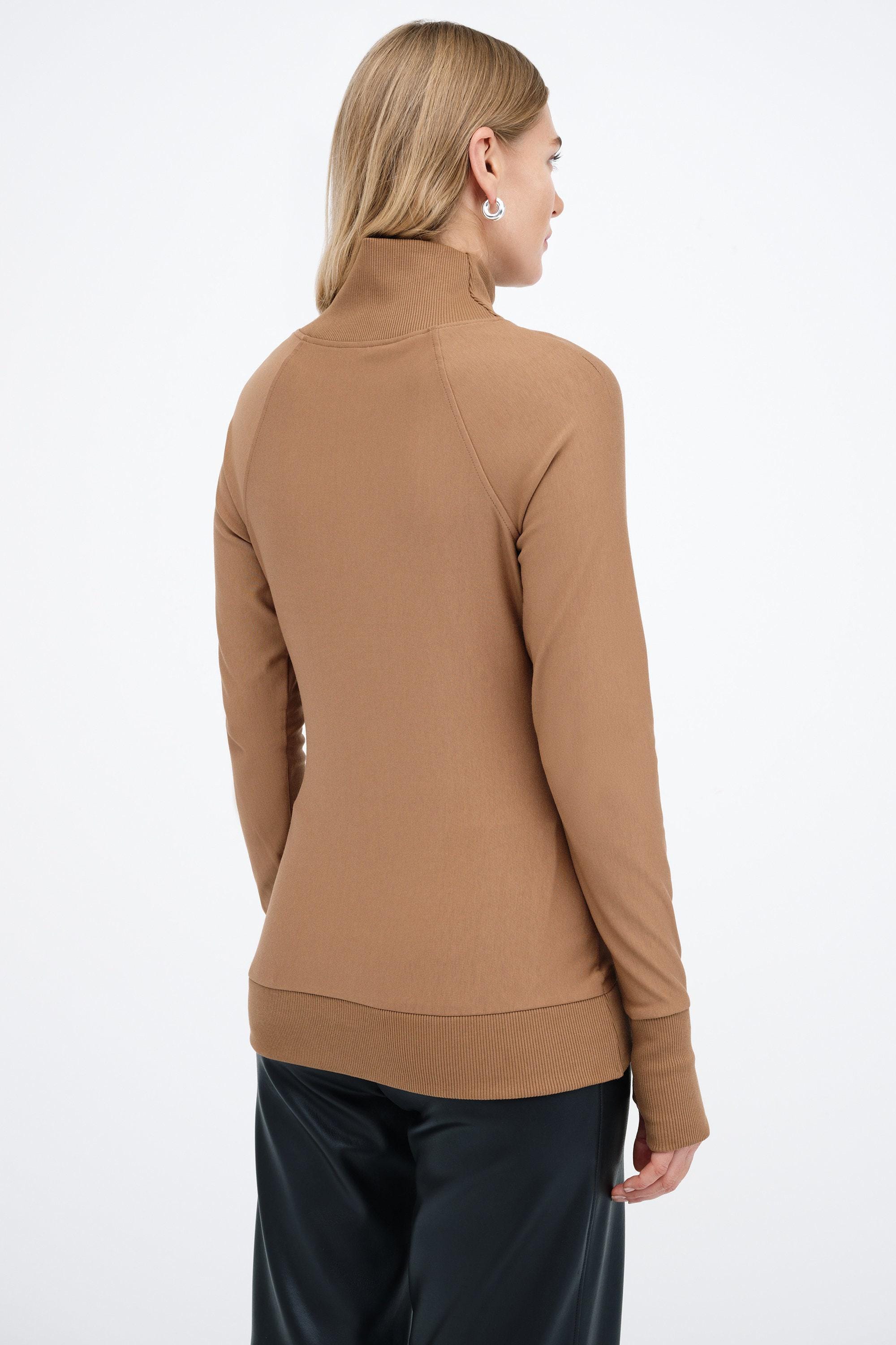 ◆typeservice◆ Mixed Shirring Jumper Brown NATJ06BRF Buy Rust Brown Plain Regular Fit 100% Cotton Premium Quarter
