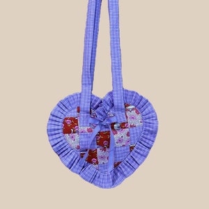 Handmade Quilted Purple Patchwork Heart Purse