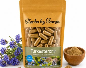 Turkesterone Capsules 500mg | Ajuga turkestanica Extract | Vegan | 60 Capsules | Clean Label | Made in Sweden