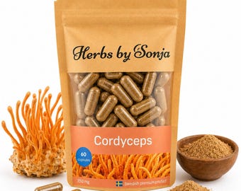 Cordyceps Militaris Mushroom Capsules: 40% Polysaccharides, Vegan Nootropic Support