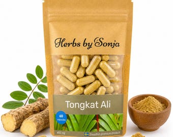 Tongkat Ali, 450 mg, 200:1 extract, 60 veganistische capsules,