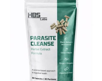 Parasite Cleanse – Herbal Cleanse Capsules | Black Walnut, Wormwood & Clove | Vegan | Made in Sweden