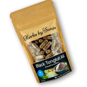 Cápsulas de Tongkat Ali Negro 500 mg / Polyalthia bullata / Veganas / Fabricadas en Suecia