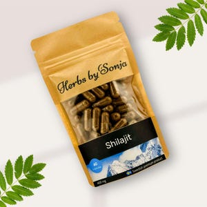 Gélules de shilajit de 400 mg avec extrait d&#39;acide fulvique à 50 %, gélules de mumijo pur, herbe d&#39;asphalte, extrait de plante de shilajit, supplément nootropique