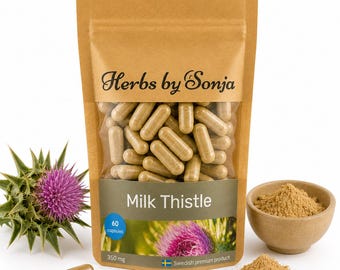 Milk Thistle 350mg Capsules: 80% Silymarin, Vegan Herbal Supplement