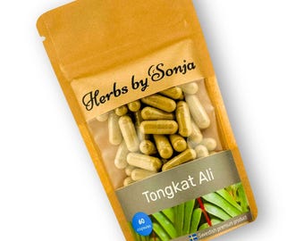Tongkat Ali 450 mg capsules: eurycomanone, veganistisch kruidensupplement