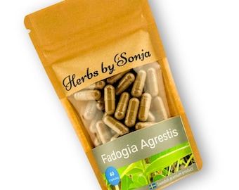 Fadogia Agrestis Capsules 450mg | 20:1 Herbal Extract | Vegan | 60 Capsules | Made in Sweden