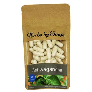 Ashwagandha 400mg Capsules with 10% Withanolides, Vegan Withania Somnifera Extract, Natural Indian Ginseng Powder, Nootropics Supplement