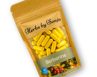 Capsule di Berberina HCL 500 mg: estratto puro al 97%, vegano, senza glutine