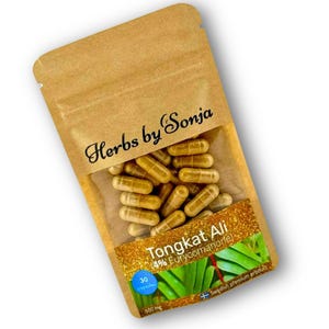 Tongkat Ali 4% Capsules: Eurycomanone, Vegan Herbal Supplement